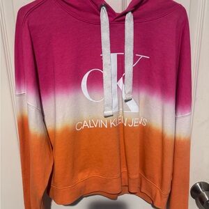 Calvin Klein Jeans Gradient Pink and Orange Hoodie